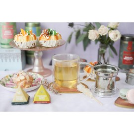 Teabloom Personal Tea Maker - Insulated Heatproof Glass Cup with Loose Tea Infuser and Lid/Coaster – Tea Connoisseur's Choice – Borosilicate Glass Infusion Mug (8 Oz)