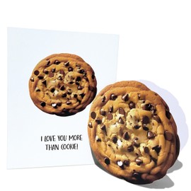 Cookie Shaped Greeting Card, Cookie Love Card, for Him Her, Cute Birthday Card Gifts for Boyfriend Girlfriend, Lovely Love Greeting Card for Husband Wife