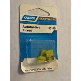 Camco 65149 Mini Blade Fuse-20 Amp Yellow Auto Marine RV 5pk