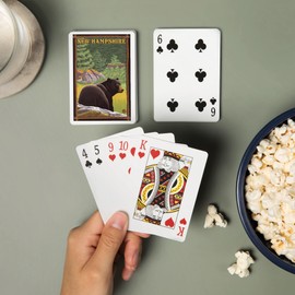 Lantern Press New Hampshire, Black Bear in Forest (52 Playing Cards, Poker Size Card Deck with Jokers)