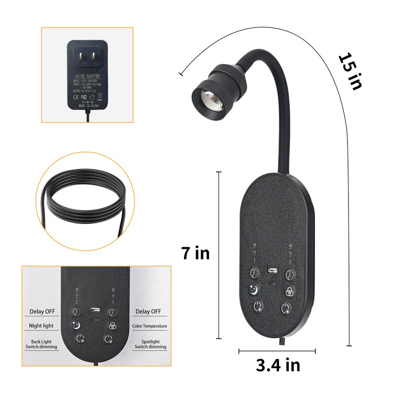 MOLUOLA LIGHTING Wall Reading Light, LED Book Lights for Reading