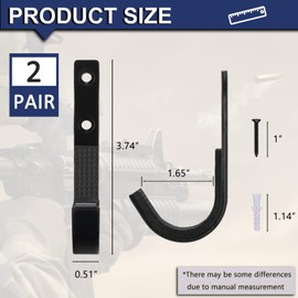 LOIUO Gun Rack Storage Wall Mount Rifles Shotgun Hooks Horizontal Metal Hangers for Storing Shotguns Rifles Archery Bow Display Heavy Duty Steel