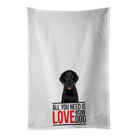 Caroline's Treasures WDK3705WTKT Labrador Retriever Black #3 White Kitchen Towel Set of 2 Dish Towels, 19 X 25, Multicolor