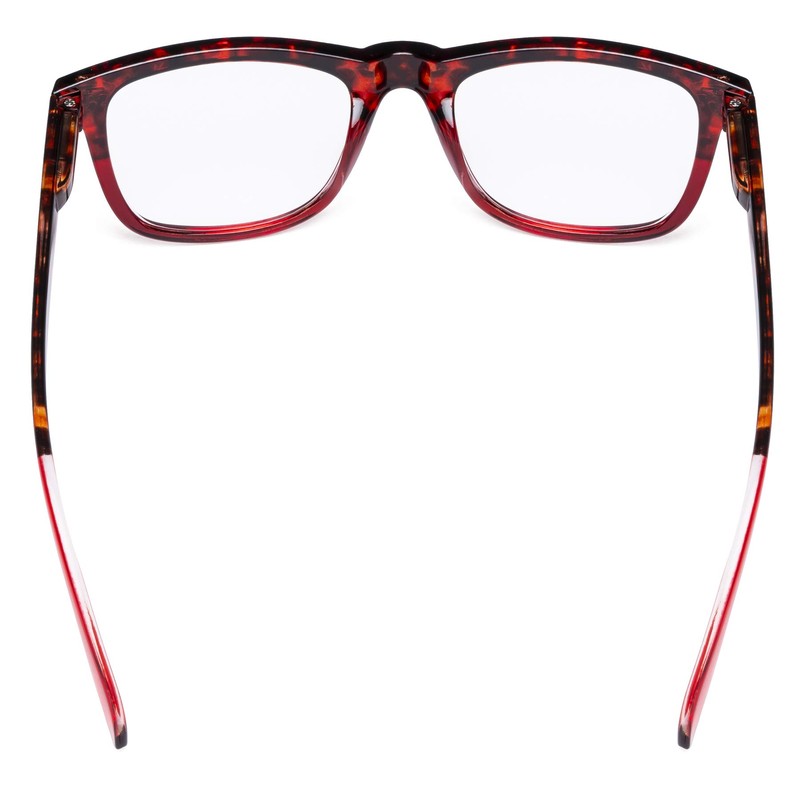 Eyekepper Readers Square Large Lenses Spring-Hinges Reading Glasses Women Tortoise/Red