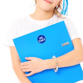 He They Pronouns Set of 4 Sticker Decal Notebook Car Laptop 2.75" (Color)