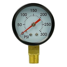 Rolair 300 PSI Air Compressor Gauge GA250300GC Side Mount Replacement Piece 1/4"