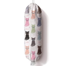 Moanlor Art Cat Grocery Bag Storage Holder,Grocery Shopping Bags Carrier,Plastic Bag Dispenser Organizer for Kitchen,Cute Cat Home Kitchen Decor Gifts for Women Mom Family Friends 23"x9"