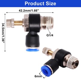 S SYDIEN 5Pcs Pneumatic Quick Connect Air Hose Fittings, OD 6mm Tube x 1/4"NPT Male Thread Push to Connect Fittings, Pneumatic Air Flow Control Valve Quick Connector