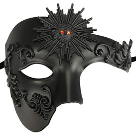 Coddsmz Masquerade Mask Phantom of The Opera Mechanical Venetian Party Mask (Black-Sun1)