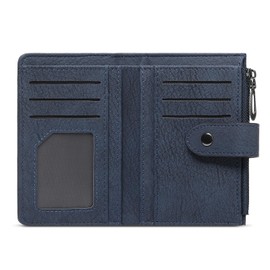 FALAN MULE Purses for Women RFID Blocking, Small Womens Wallet with ID Window, Bifold Zipper Pocket Card Case Purse, PU Leather Wallet for Women with 12 Card Slots, Multi-Function Card Holder