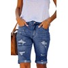 Necooer Womens Blue Five Points Denim Shorts Summer High Waist