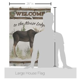 Breeze Decor WL-H-110104-IP The Moose Lodge Decorative Vertical House Flag, 28" x 40", Multicolor