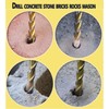 Masonry Concrete Drill Bit Set 3/16 in. Carbide Tip Golden