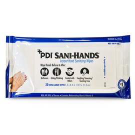 PDI Healthcare Sani-Hands Hand Sanitizing Wipe, 20 wipes/pk, P71520