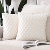 MADIZZ Faux Wool Cream White Throw Pillow Covers 22x22 Inch