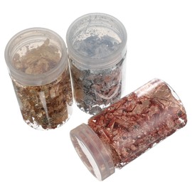 FELTECHELECTR Jars Nail Glitter Foil Flakes for Nail Art Decoration Includes Gold and for Festivals Parties and Home Manicures