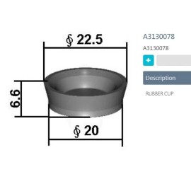 ANJEE Lot 100 Rubber Wheel Cylinder Cup 13/16" A3130078 (BC3534)