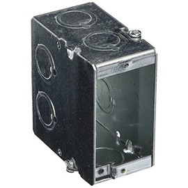 Raco Hubbell 689 1-Gang Masonry Box, Gangable, 3-1/2 in. Deep, Ten TKO's, Gray