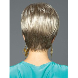 Sally Wig Color Dark Chocolate - Noriko Wigs 5" Short Pixie Style Fringe Tapered Nape Monofilament Synthetic Average Cap Bundle MaxWigs Hairloss Booklet