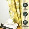 Leeva Yellow Bird Flower Print Curtains, Farmhouse Style View Block