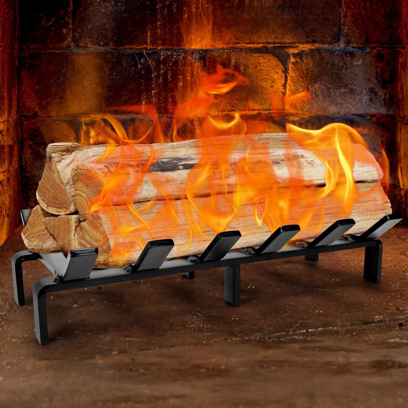 WILLOW WEAVE 13" Fireplace Grate with Ember Retainer, Wood Stove