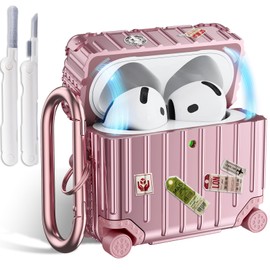 CAGOS for AirPods 4 Case 2024 4th Generation Dedicated Air Pods 4 Case, Separated Type TPU + PC 2-Layer Material, Protective Cover, Carry Design, Separate, Stylish, Includes Carabiner, Magnetic Lock