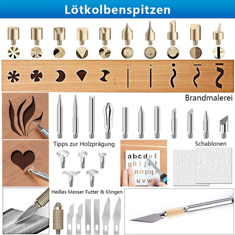 Handskit Pyrography Iron 42-Piece Set Soldering Iron, Burning Iron with