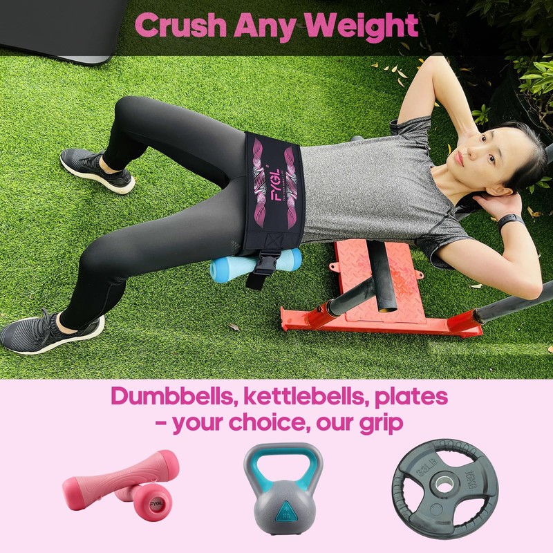 FYGL Hip-Thrust-Belt, Foldable Design, Slip-Resistant Padding, Supports 300 lbs, Ideal