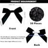 50 Pack Self Adhesive Satin Bows for Gift Wrapping, 2.6x2.2