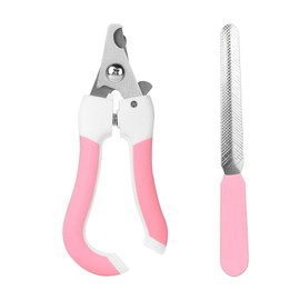 Cat Nail Clippers for Beginners and Groomers - Durable pet trimmer - Supplies with Safety Guard, Avoid Overcutting - Grooming Tool for Small Animals Tiny Dog Indoor Cat Bunny Rabbit Bird Kitten (Pink)