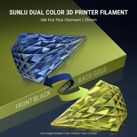 SUNLU Silk PLA Plus 3D Printer Filament Dual Color Shiny Silk Black Gold