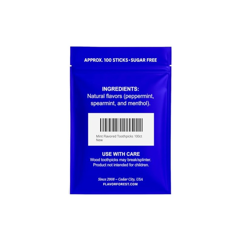 Mint Flavored Toothpicks (Flat Shape) 100ct