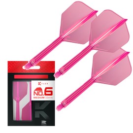 TARGET Darts K Flex Integrated Dart Flight And Shaft, No.6 Pink (Medium) | Pack Of 3 K-Flex - No 6, Kflex Precision Moulded 2-In-1 Dart Flights And Dart Stem | Professional Dart Accessories