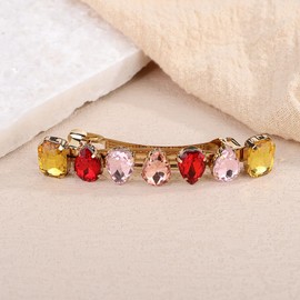 BERYUAN Colorful Rhinestone Hair Clips Bridal Headpiece Crystal Wedding Hair Barrettes Rhinestone Wedding Headpiece Bridal Hair Accessories for Women(3pcs)