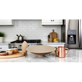 Basoncbs Large Decorative Bowl, 11.6" key bowl for entryway coffee Home Decor,Modern Handicraft Bowls for Home Decor. (Beige)