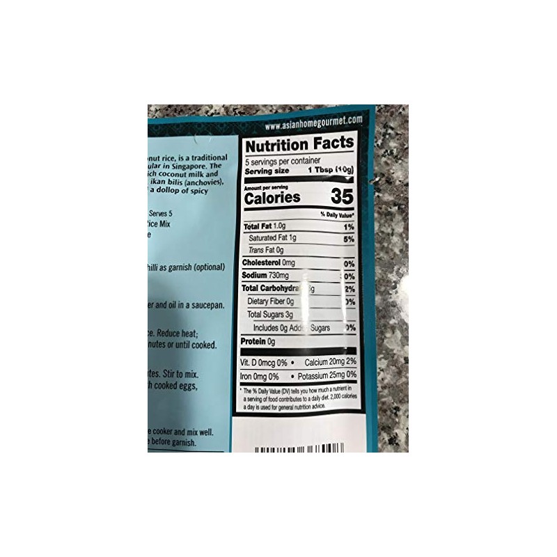 Asian Home Gourmet Spice Paste for Rice: Singapore Coconut Rice