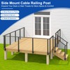 BLIKA 36" Side Mount Cable Railing Posts, Stainless Steel, Level