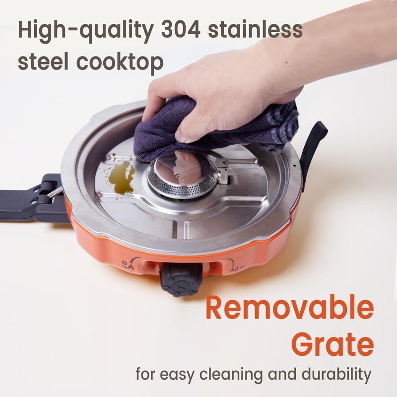 Cofiyard 20,000 BTUs 2 Burner Camping Stove, Portable Folding Propane