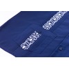 Men's Guayabera Shirts Short Sleeve Casual Snap Shirts(Navy 2XL)