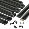 Muzata 10Pack 3.3FT/1M LED Channel Black Aluminum U Shape LED