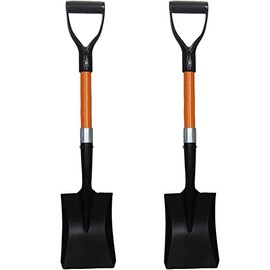 Ashman Square Shovel (2 Pack) 27 Inches in Length with D-Cup Handle Square Shovel, Sturdy Build and Easy to use, Material with Firm and Comfortable Durable Handle, Built to Last.