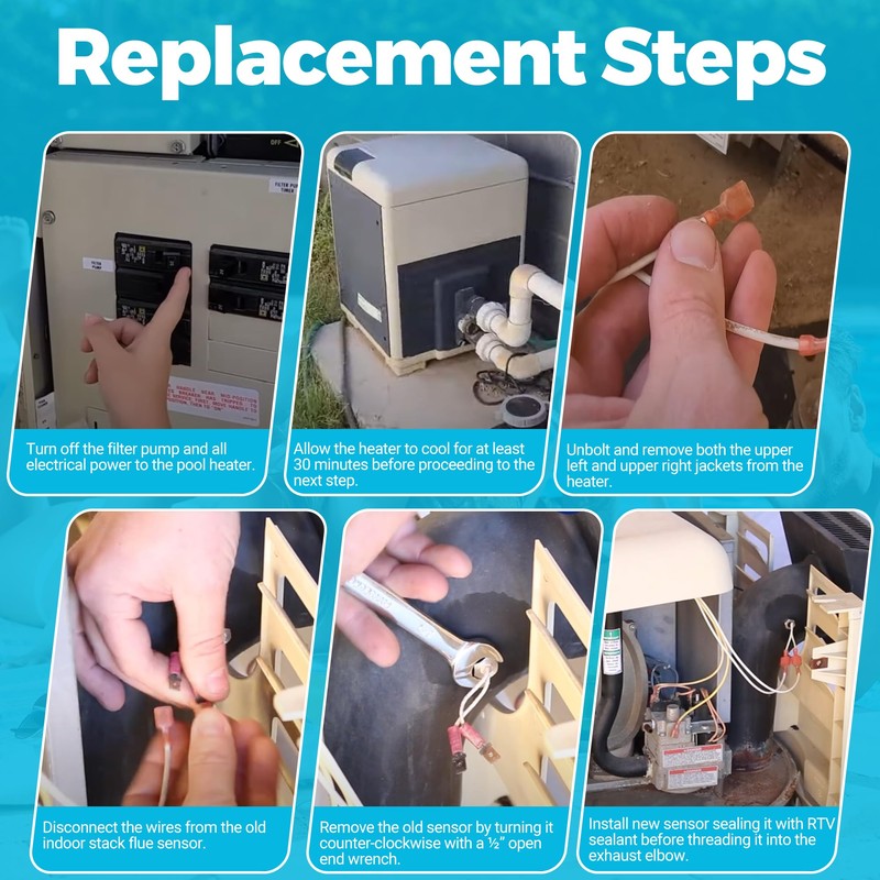 Funmit 42002-0024S Stack Flue Sensor Replacement for Pentair Spa Heater