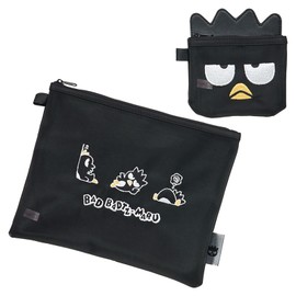Sanrio 299286 Flat Pouch, Set of 2, Ole Time Bad Batsumaru, Polyester, For Ages 3 and Up