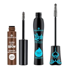 essence - Pack 2 en 1: Máscara de Pestañas Lash Princess Waterproof 12 ml + Gel de Cejas Make Me Brow 3.8 ml, Volumen, Definición y Acabado Natural de Larga Duración (Chocolaty Brows)