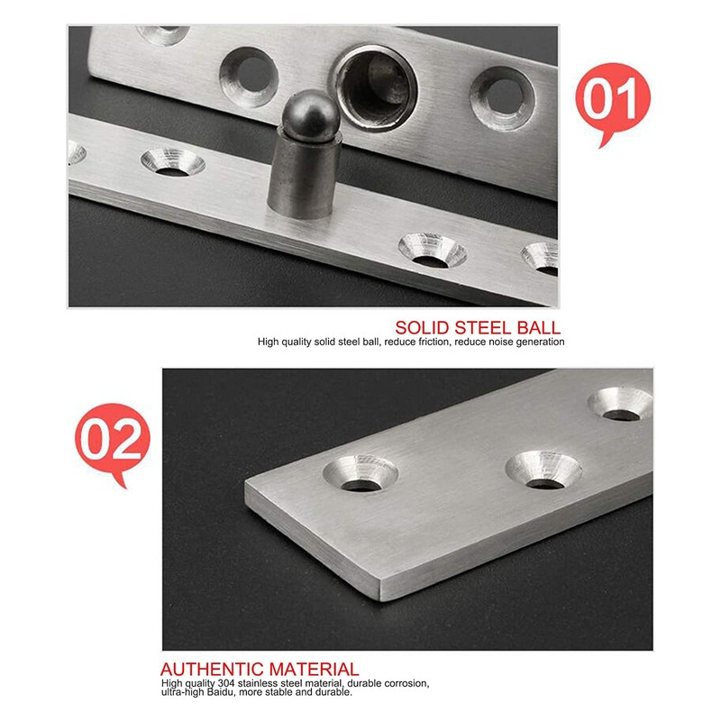 360 Degree Rotation Hidden Door Pivot Hinge, 2.9-Inch Door Pivot