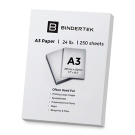Bindertek 24 lb. A3 Size 11.7" x 16.5" Multi-Purpose Paper, Ream of 250 Sheets, 96 Brightness, 90 gsm, Acid Free Archival Quality