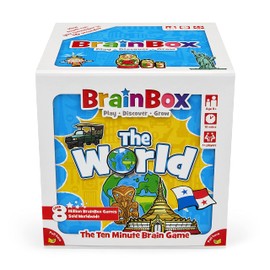 The Green Board Game Company BrainBox The World (Refresh 2022) Card Game Ages 8+ 1+ Players 10+ Minutes Playing Time