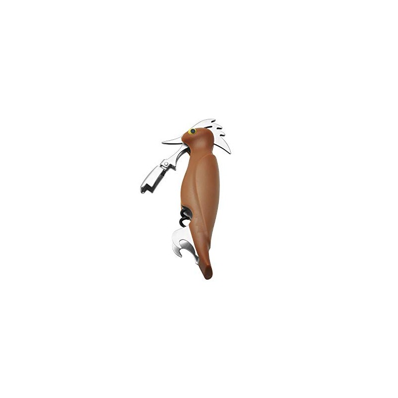 Weis Wine Waiter Corkscrew Woody, Stainless Steel Brown/Silver, 3.4 x
