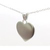 Collar Dije Plano Placa Corazón Cadena Acero Inoxidable Amor Plateado