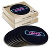 8 x Round Coasters - Neon Sign Design Hanna Name
